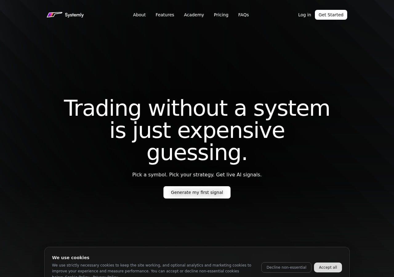 TradingView vs Systemly: a blank chart, or a chart with the plan already on it